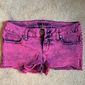 Hot Pink Acid Wash Jean Shorts
